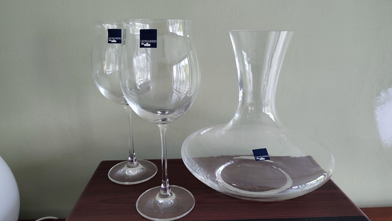 Décanteur Leonardo et 2 verres à vin, Antiquités & Art, Enlèvement