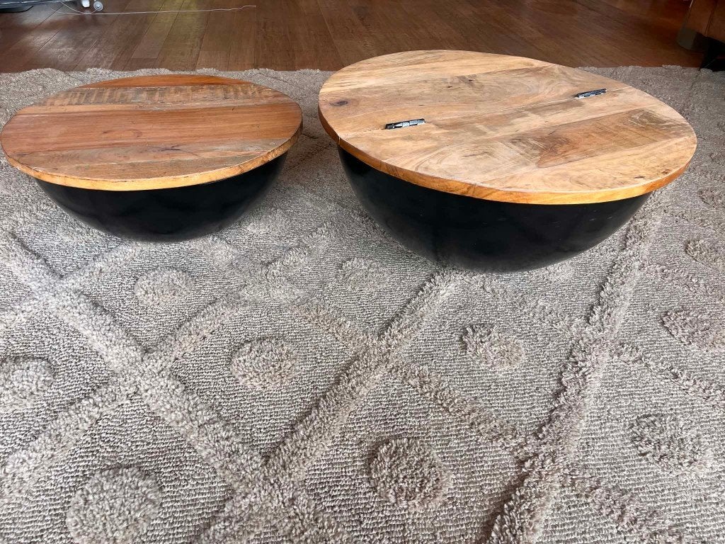 salontafel set van 2, Huis en Inrichting, Ophalen, 50 tot 100 cm, Rond, 50 tot 100 cm