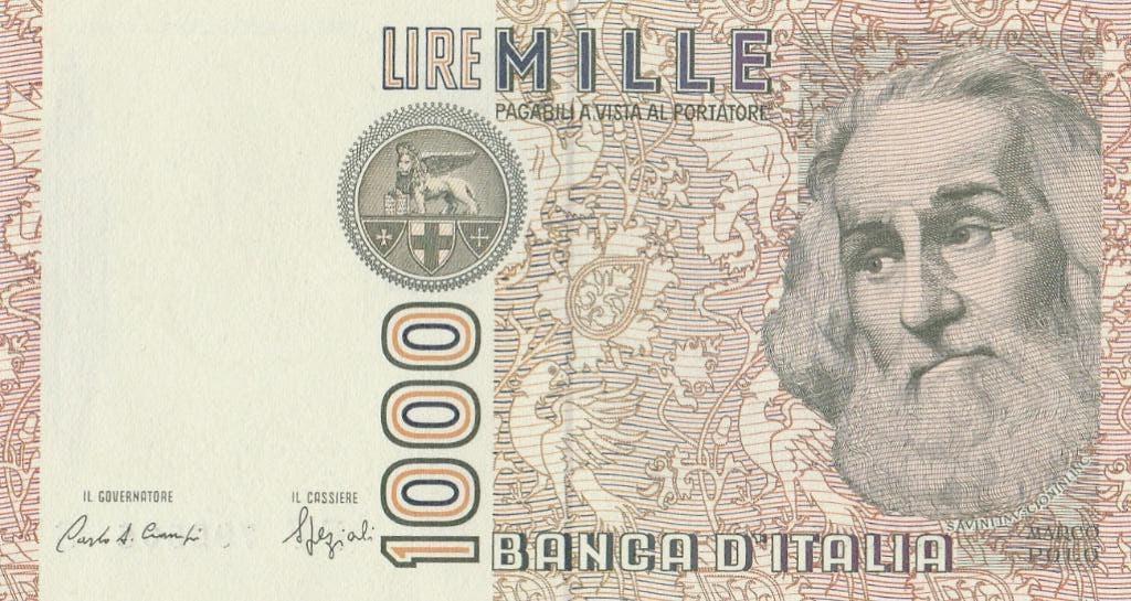 1000 lires italiennes marco polo 1982 unc, Timbres & Monnaies, Billets de banque | Europe | Billets non-euro, Billets en vrac