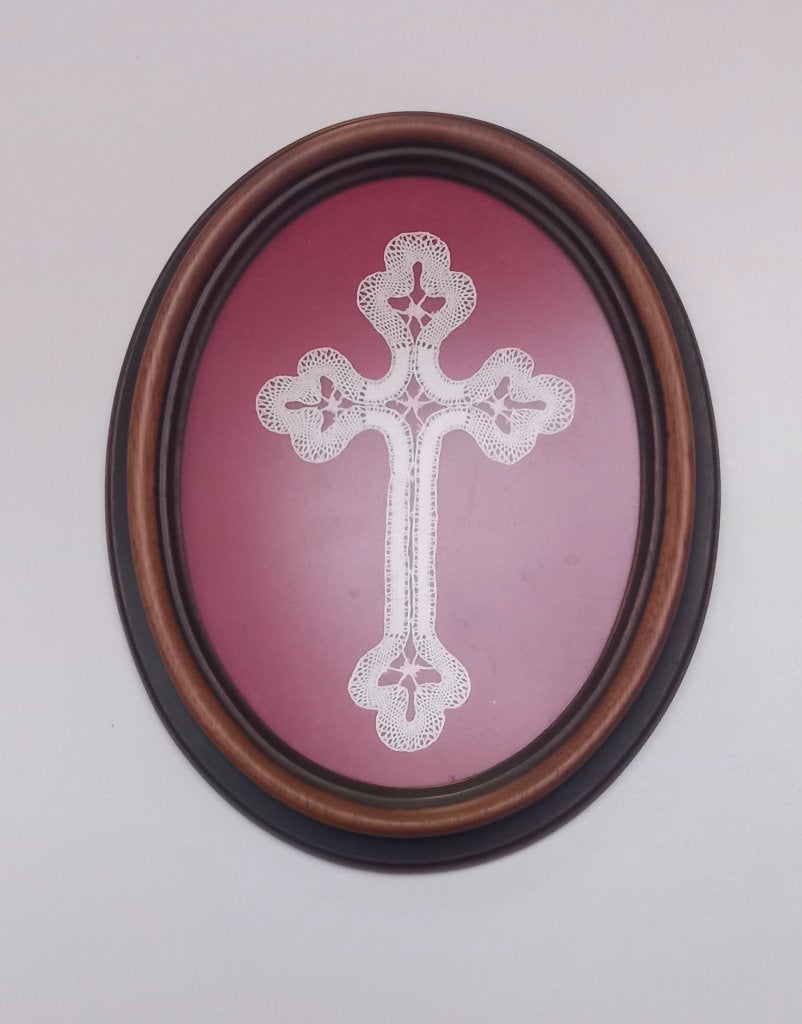 Kantwerk kader kruis, Antiek en Kunst, Ophalen