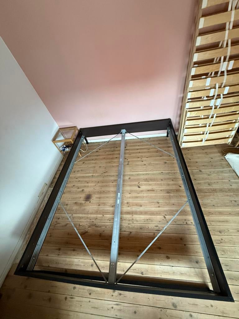 2-persoonsbed - 200cm op 160cm, Brun, Enlèvement, Utilisé, 200 cm