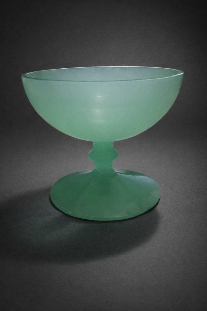 Jadegroene opaline beker., Antiek en Kunst, Ophalen