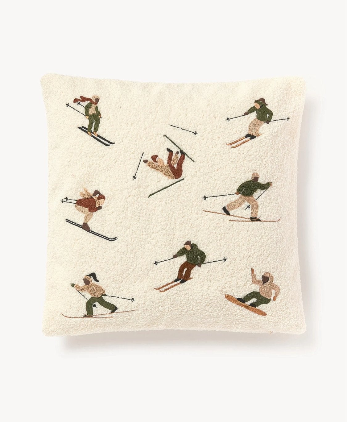 Westwing teddy kussenhoes met skiborduursel, Huis en Inrichting, Afneembare hoes, Overige merken, Meerkleurig, Vierkant