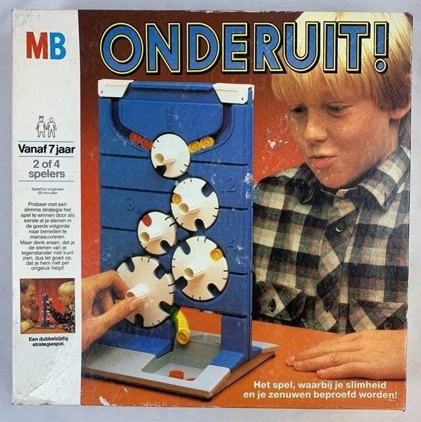 MB Onderuit Jeu de plateau Strategy Vintage 1970 Party Game, 1 ou 2 joueurs, Envoi, Comme neuf, MB spelen