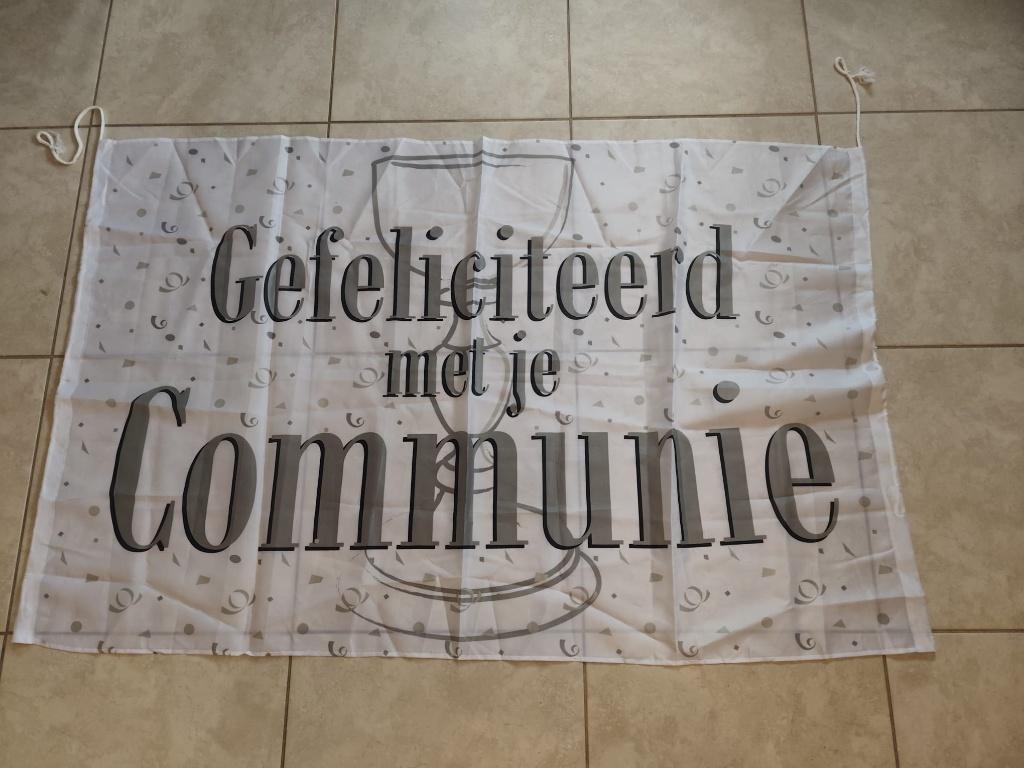 Gefeliciteerd met je communie versiering, Ophalen of Verzenden, Zo goed als nieuw, Feestartikel