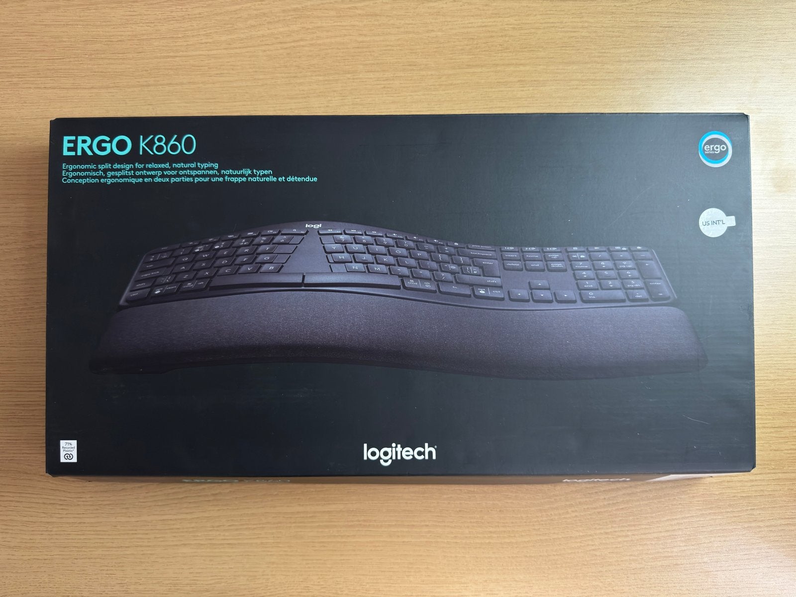 Logitech K860 Ergonomisch Draadloos Toetsenbord QWERTY, Computers en Software, Toetsenborden, Ergonomisch, Ophalen of Verzenden