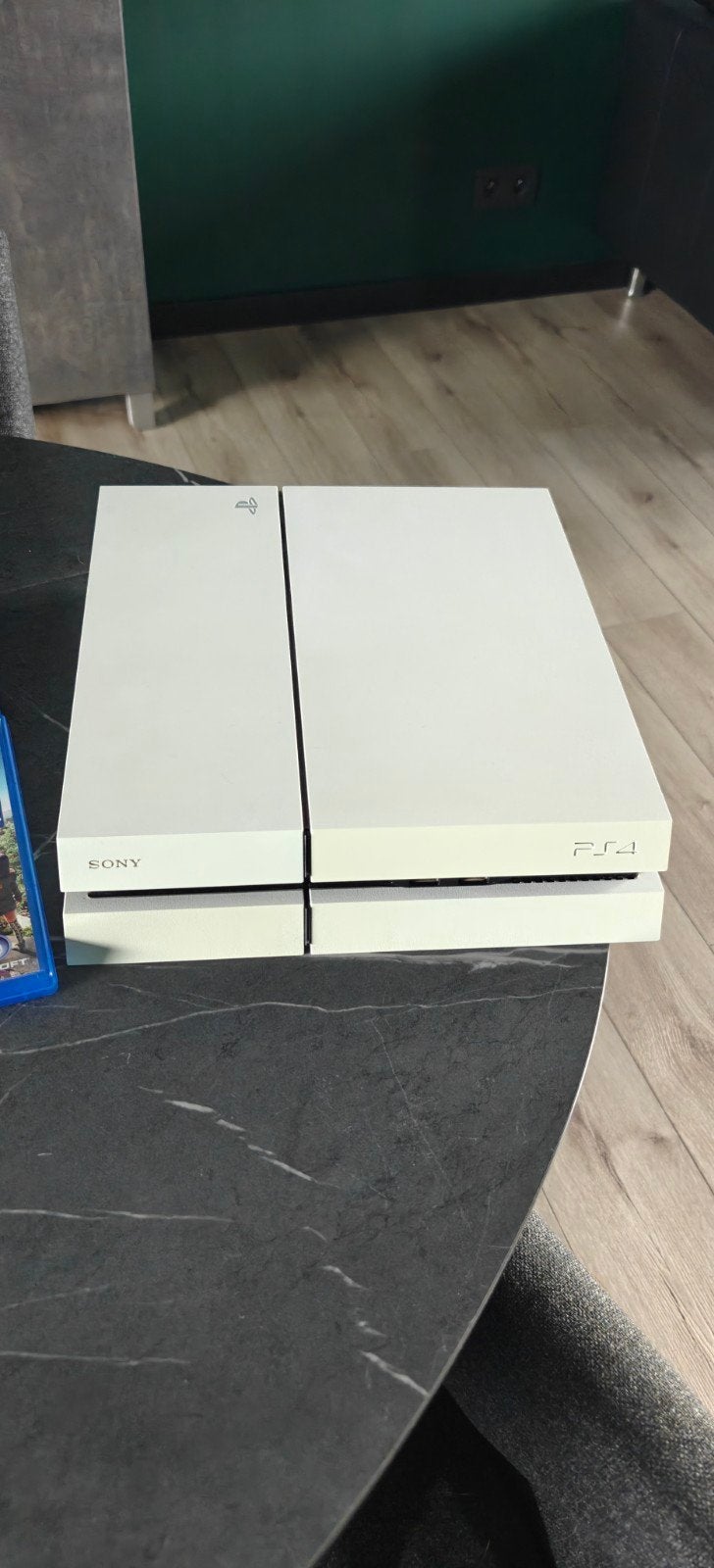 playstation 4 glacier white + 14 games + microfoons singstar, Ophalen, Zonder controller, Original, 500 GB
