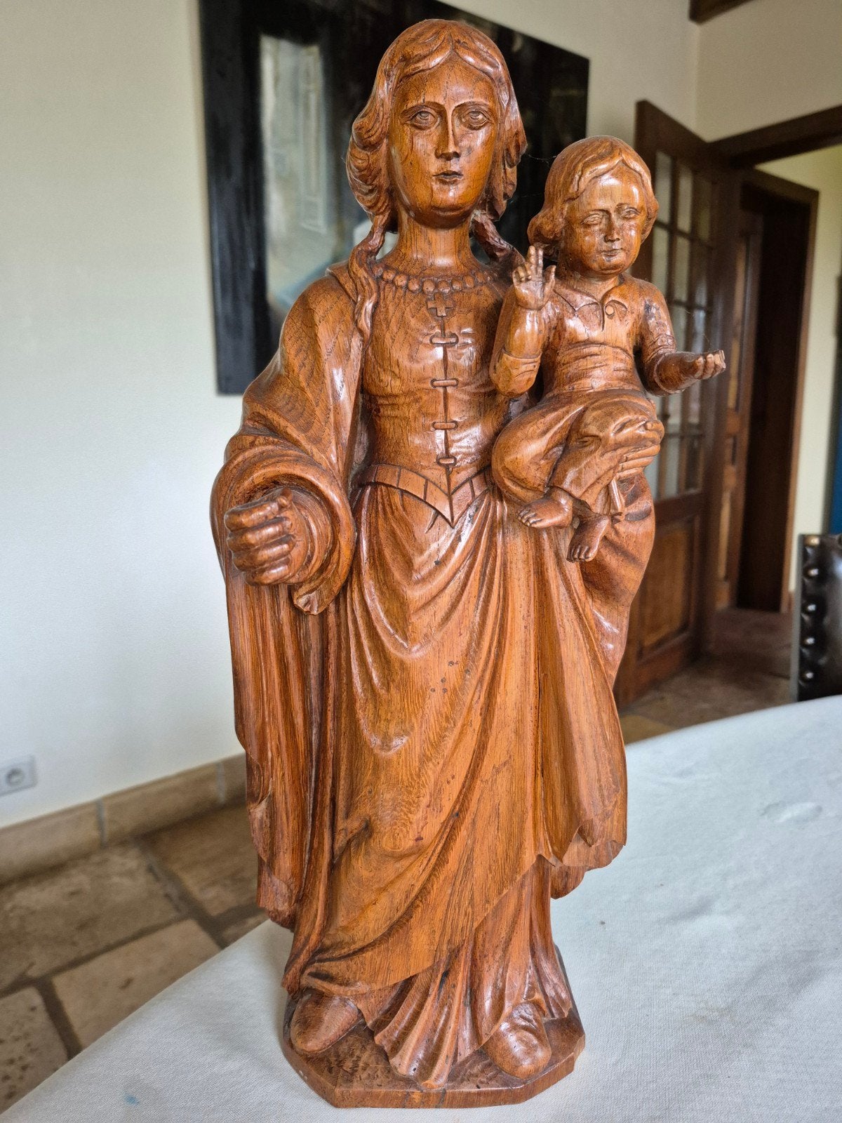 Belle statue ancienne en bois, Antiquités & Art, Enlèvement, Bois, Statue, Religion