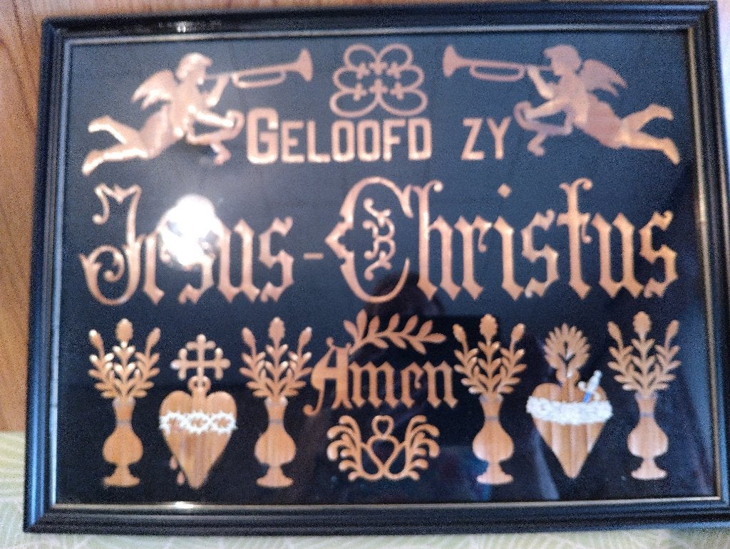 Kader met tekst vintage, Ophalen, Tekstbord, 32 cm, 43 cm