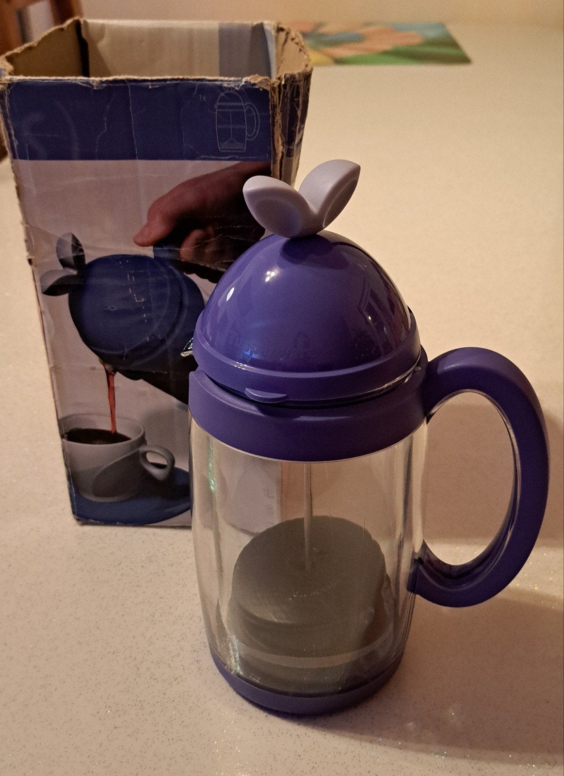 Cafetière piston moments 1L   " tupperware " 8 tasses, Envoi, Violet, Boîte
