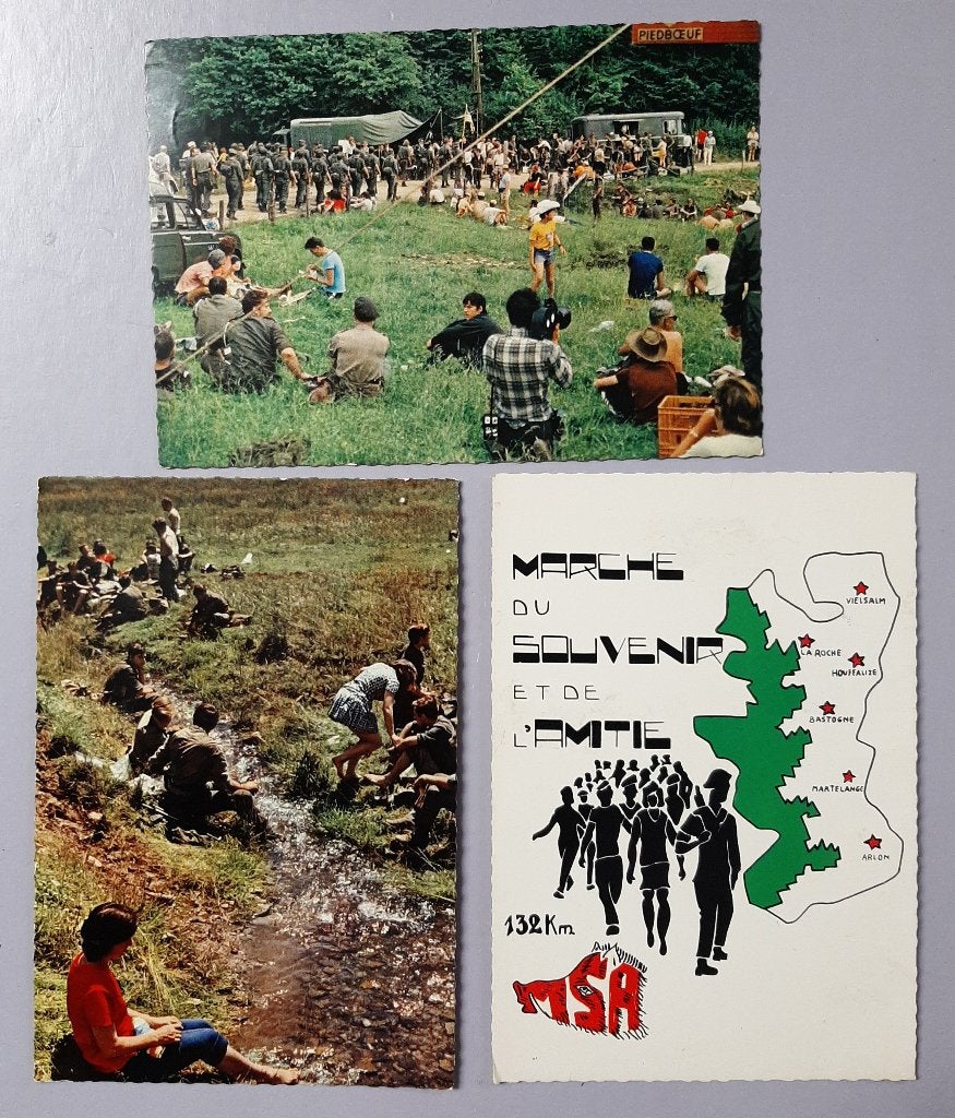3 CP Marche du souvenir et de l'amitié - MSA, Enlèvement ou Envoi, Affranchie
