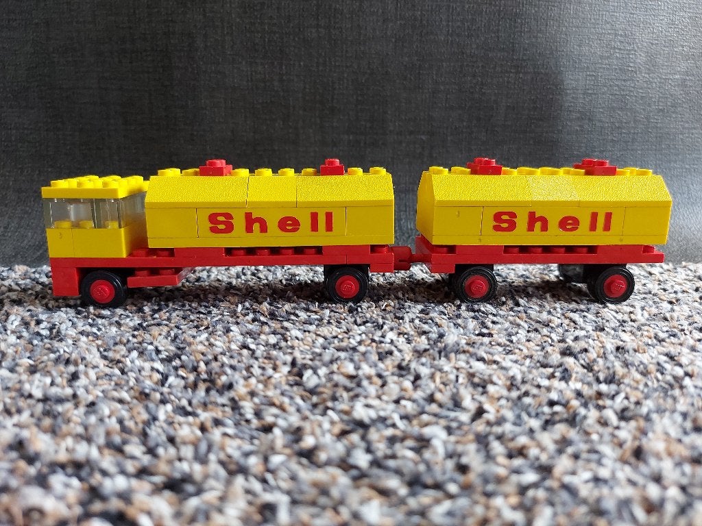 Antieke Lego "Shell truck" met aanhanger ( anno 1973 ), Inclusief instructies, Gebruikt, Overige thema's, Lego