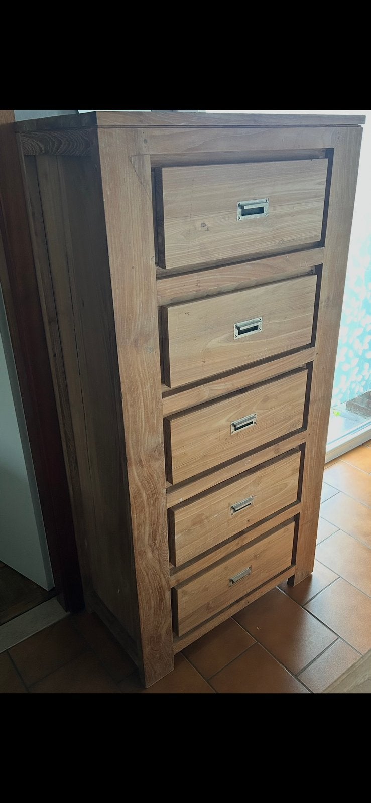 Teak ladekast, Teck, 25 à 50 cm, 5 tiroirs ou plus, Enlèvement