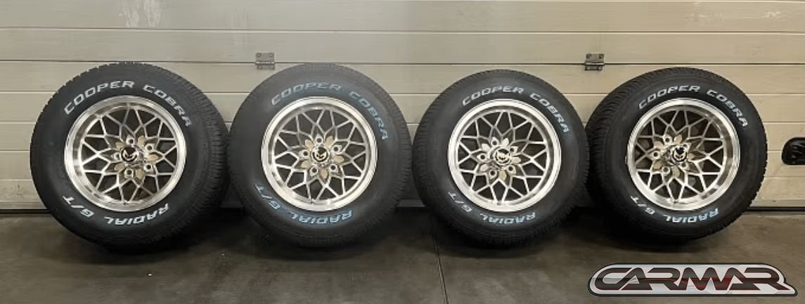 15" Pontiac Firebird wielen | Cooper witte letters | Snowfla, Auto-onderdelen, 15 inch, -, -, Banden en Velgen
