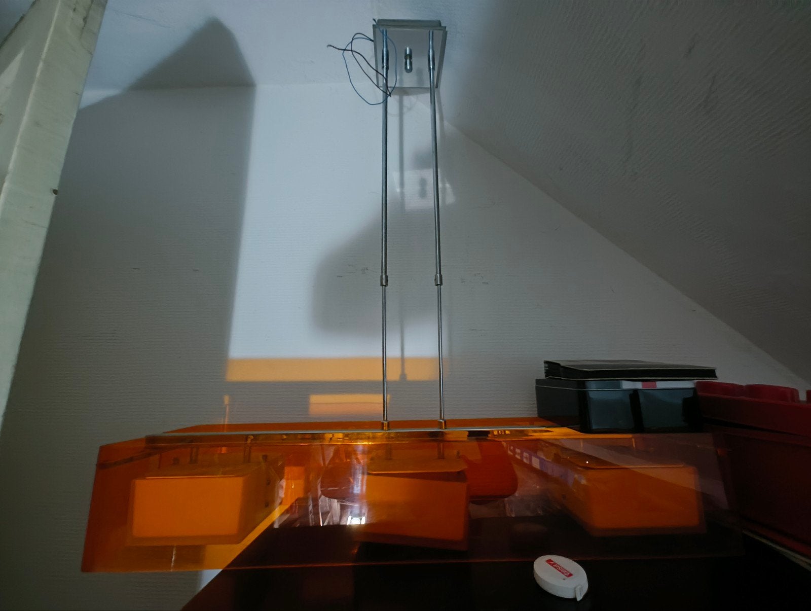 retro plexi oranje hanglamp, Ophalen