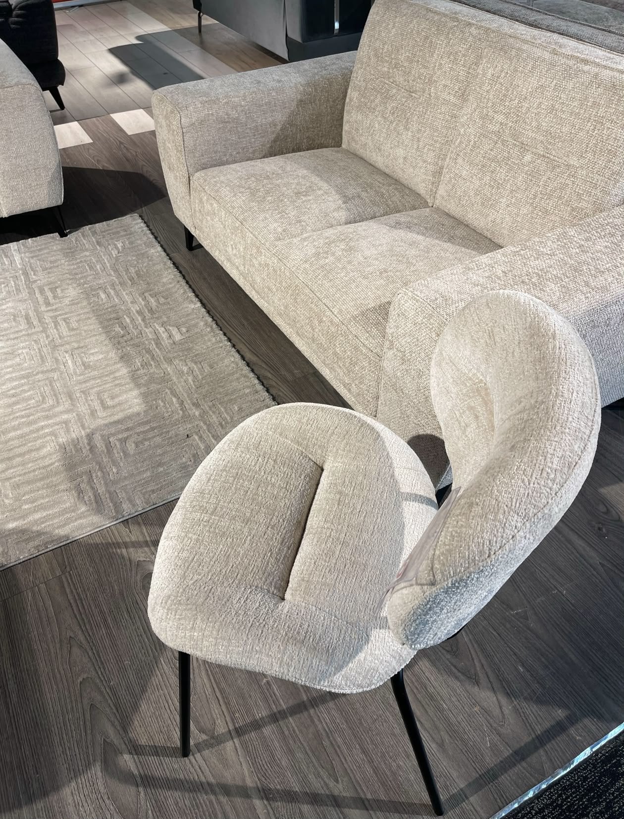 Lot de 6 chaises de salle à manger modernes beige, Maison & Meubles, Enlèvement, Comme neuf, Métal