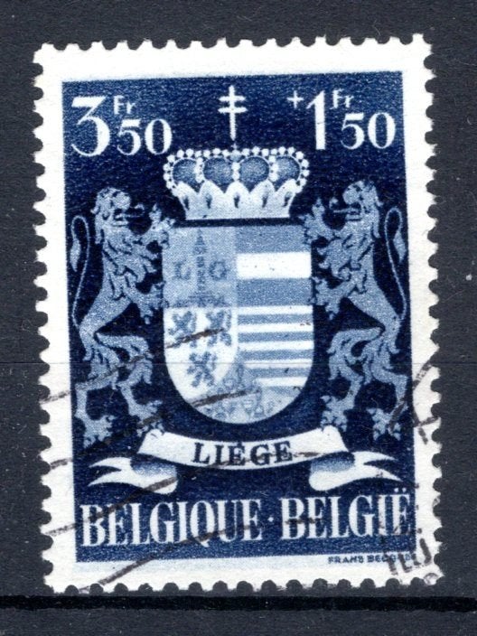 Estampillé 723 1945 - Blason de Liège, Envoi, Affranchi, Oblitéré