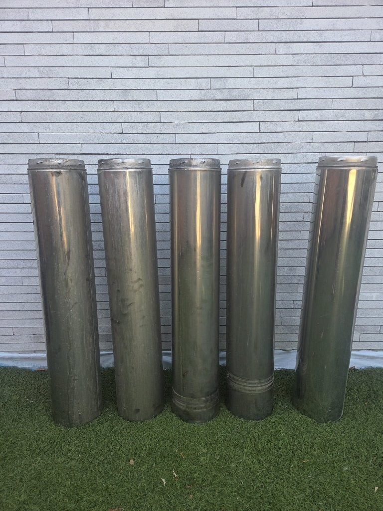 Kachelbuizen te koop, Doe-het-zelf en Bouw, Zo goed als nieuw, 80 mm of meer, Inox, Afvoer