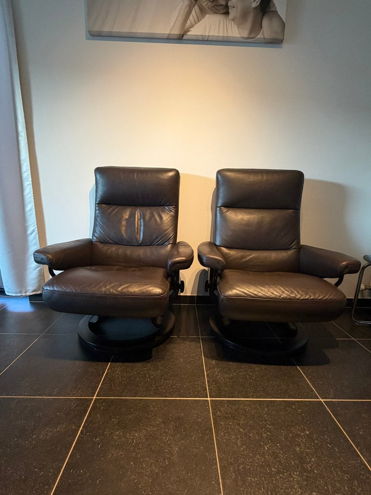 Stressless fauteuils, Ophalen, Gebruikt, Minder dan 75 cm, Leer