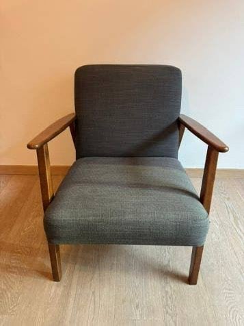 DEUX Fauteuils IKEA EKENÄSET gris foncé – Style scandinave, Maison & Meubles, Enlèvement, Utilisé, Bois