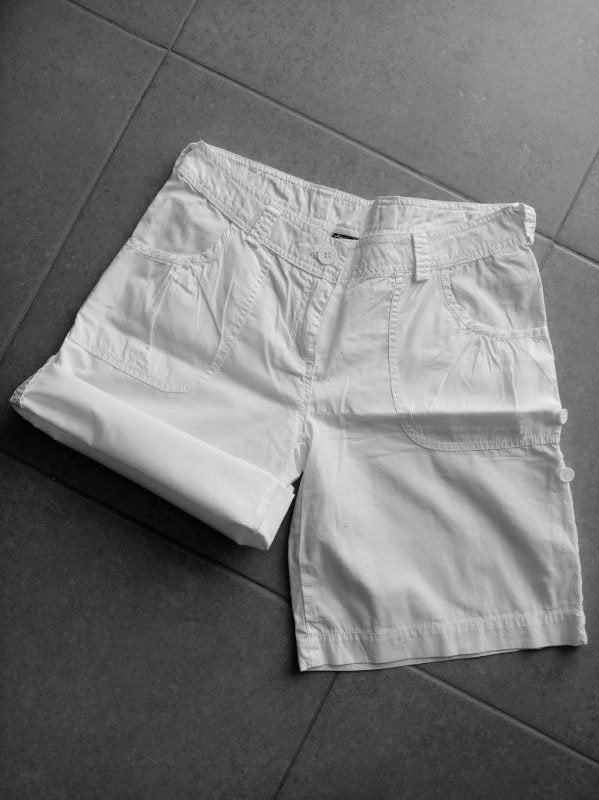 Madonna : nieuw wit bermuda cargo broek short 3-standen , S, Kort, Wit, Ophalen of Verzenden, Maat 36 (S)