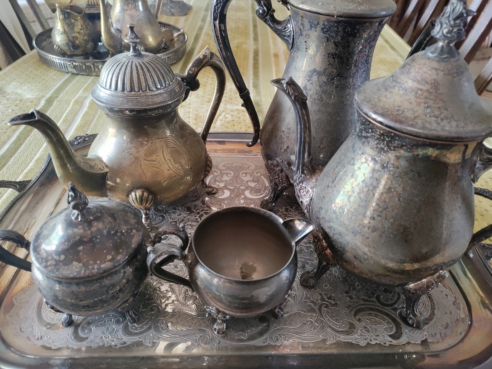 Zilveren koffie en theeservies, Antiek en Kunst, Ophalen