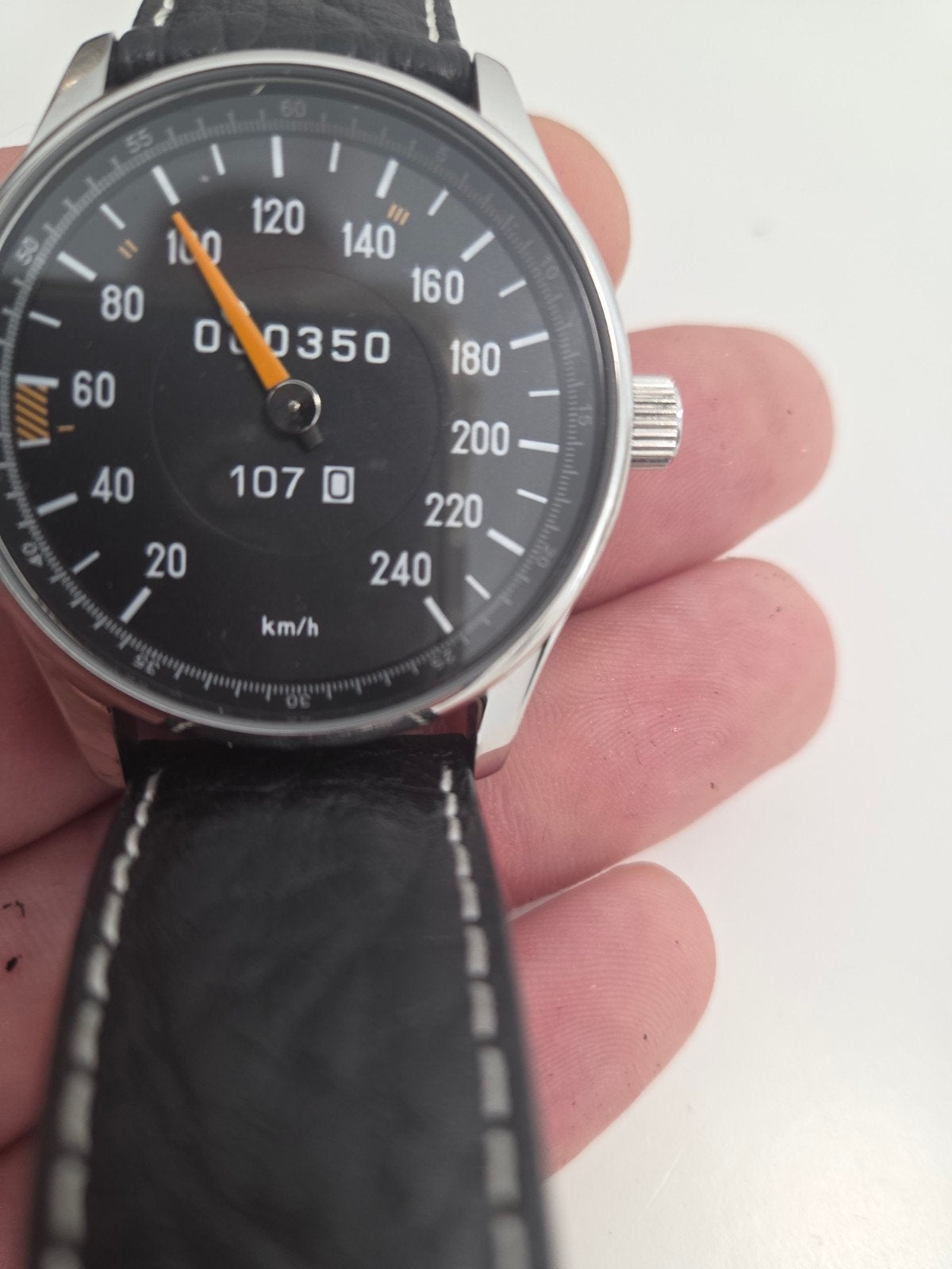 Mercedes W107 SLC MOTOCHRON heren horloge zgan zeldzaam item, Handtassen en Accessoires, Leer, Staal, Polshorloge, Zo goed als nieuw