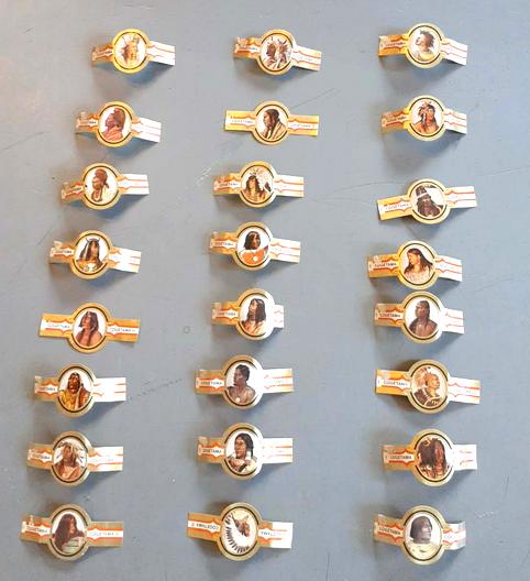 24 bagues de cigare personnages indiens 3eme modèle, Enlèvement ou Envoi, Utilisé, Bagues de cigare