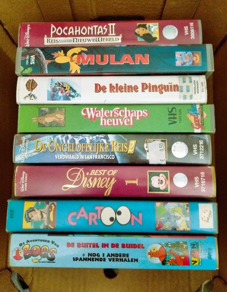 tekenfilms voor kinderen / 8 stuks (vhs videocassettes), Cd's en Dvd's, Ophalen, Tekenfilm, Alle leeftijden, Nederlands