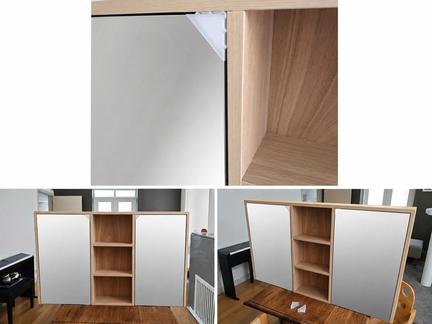 Armoire à miroir de salle de bain naturelle en chêne massif, Maison & Meubles, Enlèvement, Armoire à miroir