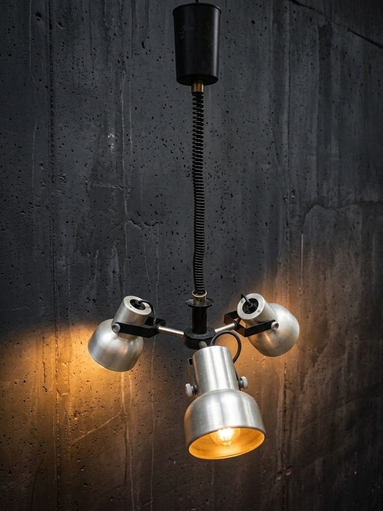 Lampe suspendue vintage/Industrial Space Age (années 1970), Enlèvement ou Envoi, Métal