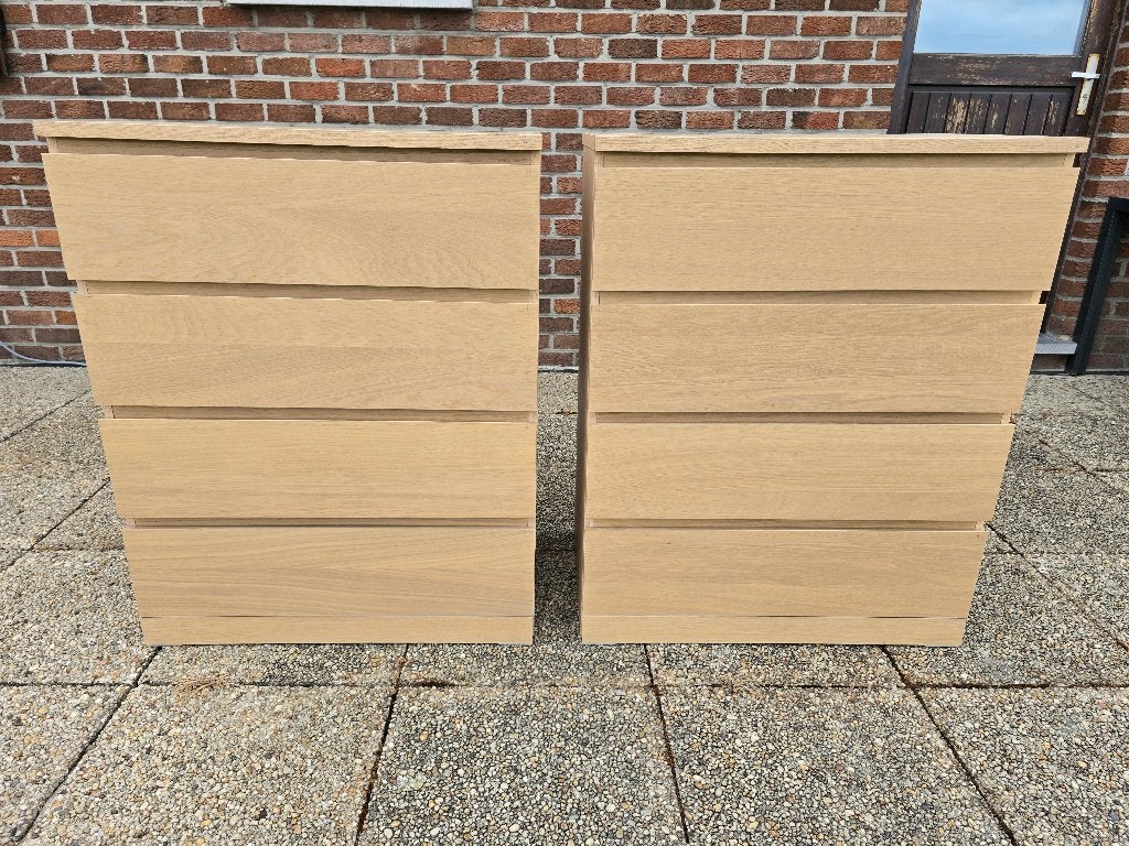 Deux commodes MALM 4 tiroirs - Ikea, Ophalen, 100 tot 150 cm, 50 tot 100 cm, 3 of 4 laden