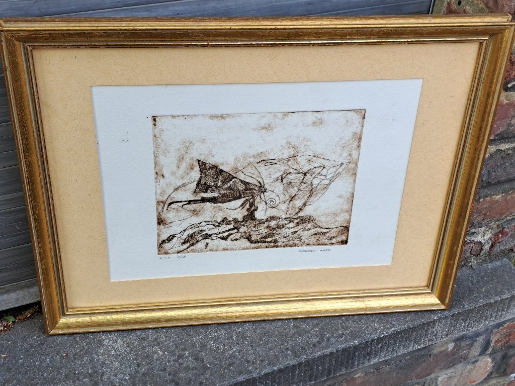 eau forte signe rasschaert karel, Ophalen of Verzenden