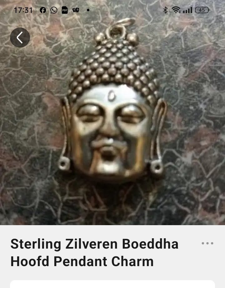 zilveren boedda hanger, Bijoux, Sacs & Beauté, Bracelets, Enlèvement ou Envoi, Utilisé, Argent