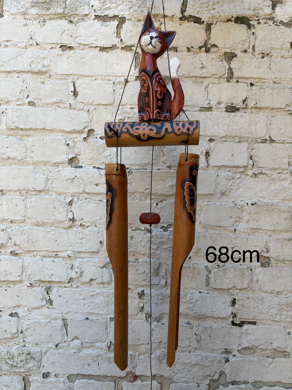 Windgong 68cm met motief kat, Ophalen of Verzenden, Nieuw