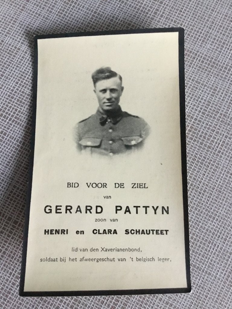 Le soldat Pattyn Eeklo a tué Zeveren Deinze en mai 1940, Collections, Images pieuses & Faire-part, Image pieuse, Envoi