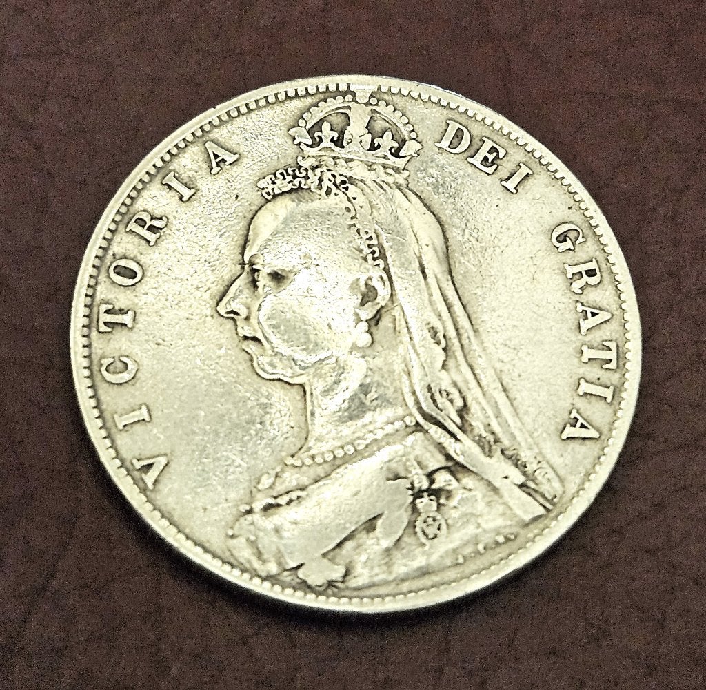 Zilver. Munt Half Crown 1890. Koningin Victoria., Postzegels en Munten, Ophalen, Losse munt, Zilver
