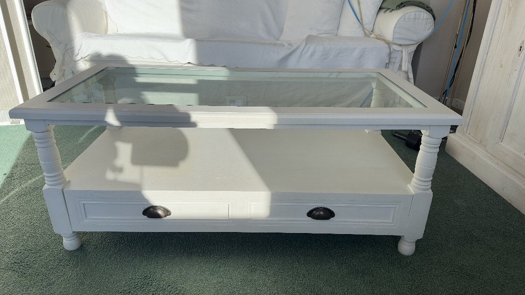 witte salontafel, Huis en Inrichting, Ophalen, 50 tot 100 cm, 50 tot 100 cm, Zo goed als nieuw