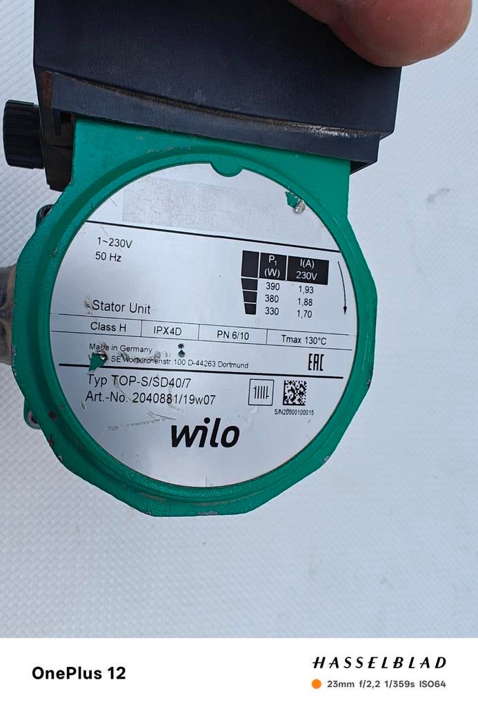Wilo TOP-SD 40/7 (1~230 V, PN 6/10), Enlèvement