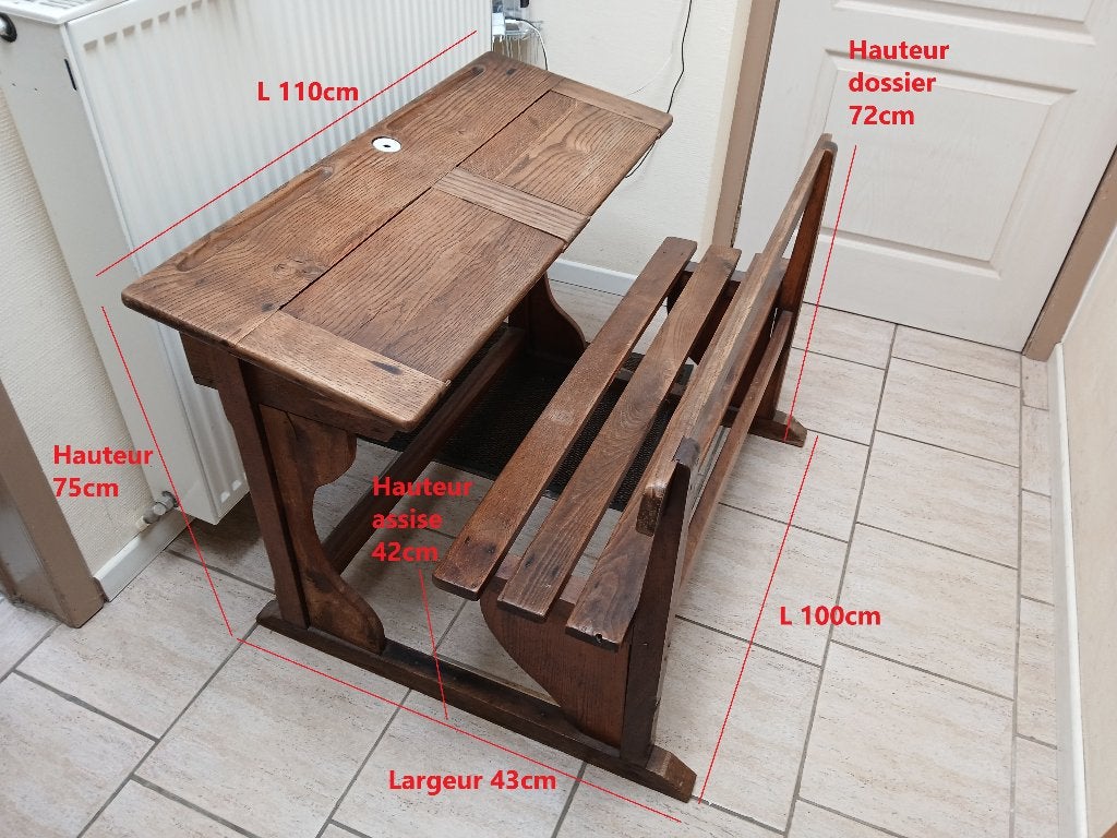 banc d'école 1940 venant du nord de la France, Enlèvement