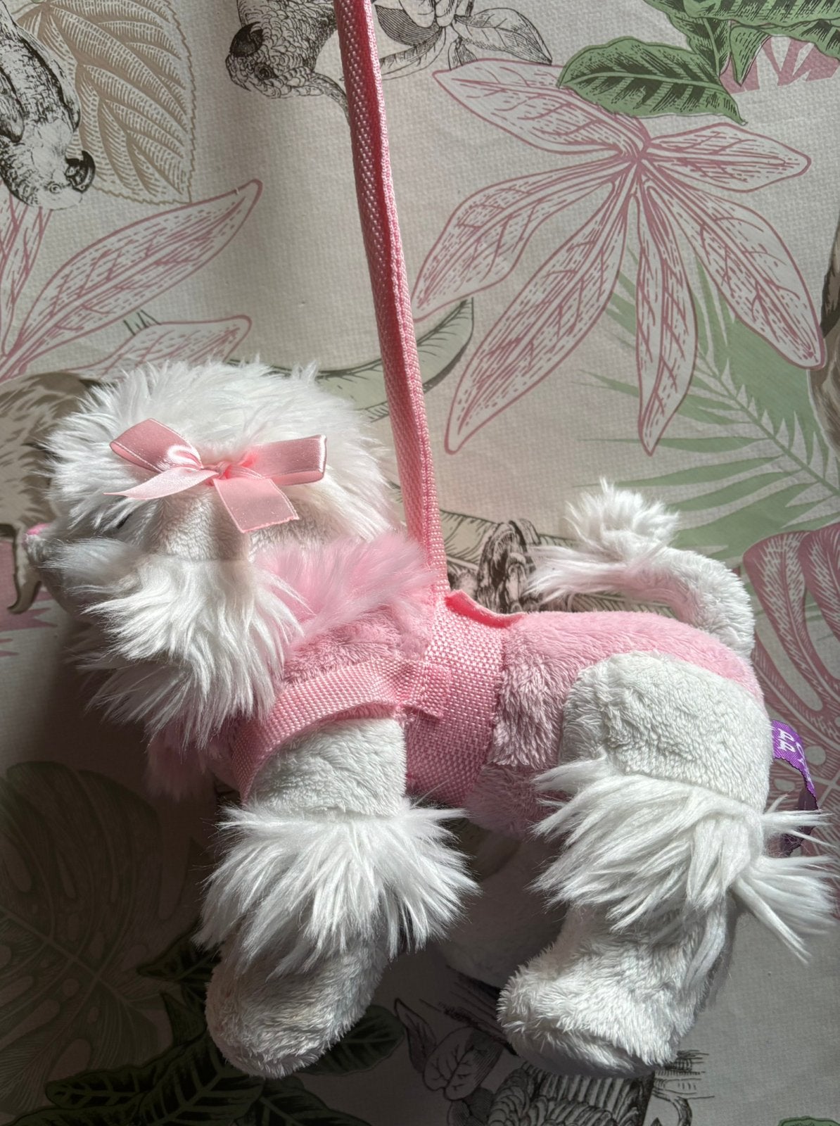 Posh Paws hondje+riemoje+stok., Kinderen en Baby's, Overige karakters, Korrelvulling, Zo goed als nieuw, Roze