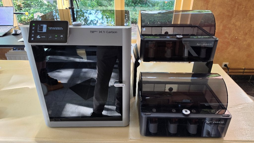 Bambu Lab X1 Carbon + 2x AMS – Multicolor – 785 uur, Computers en Software, 3D Printers, Gebruikt, Ingebouwde Wi-Fi, Bambu lab