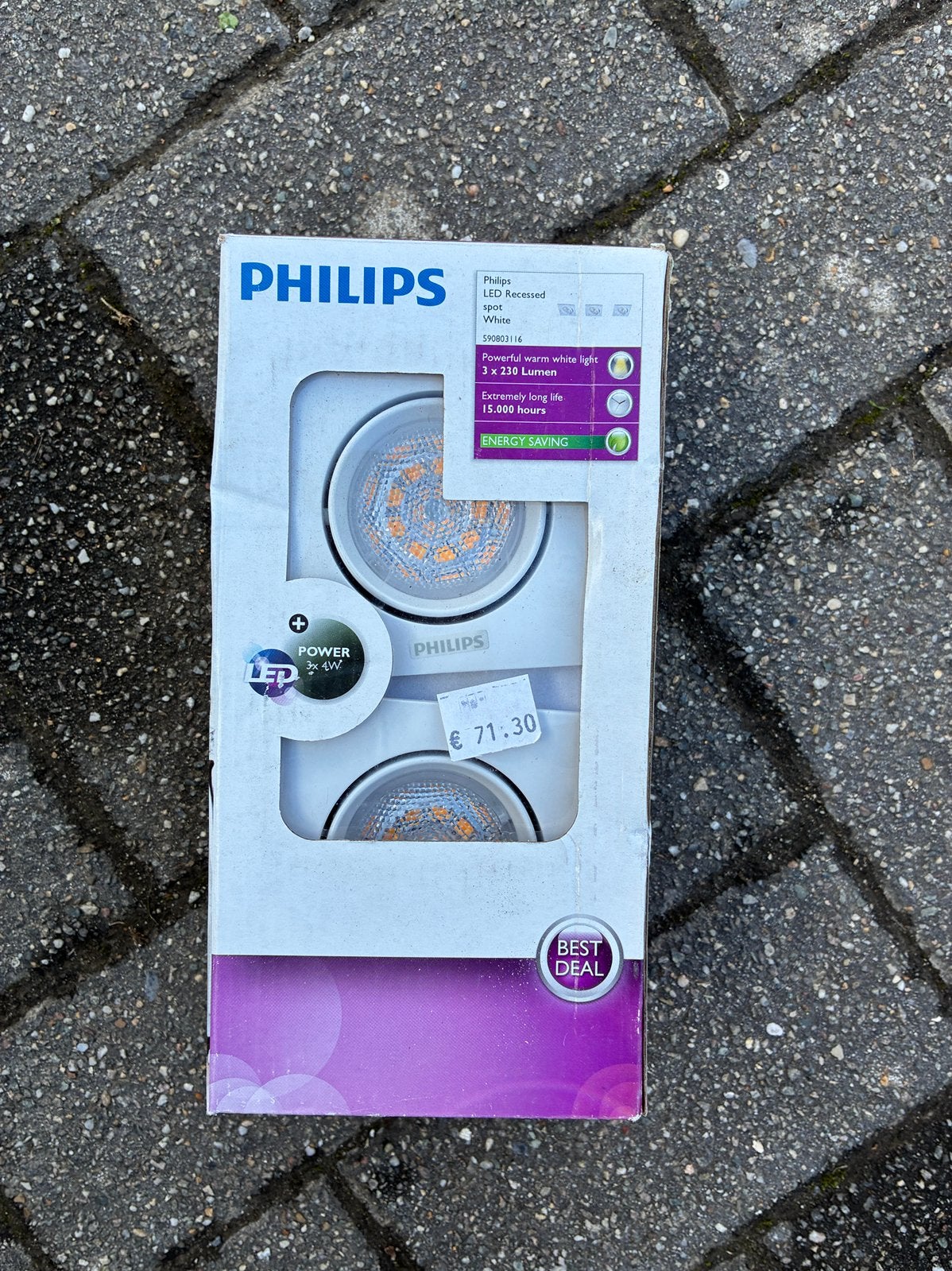2x Philips inbouw LED lamp, Neuf, Enlèvement ou Envoi, Spot encastrable, LED
