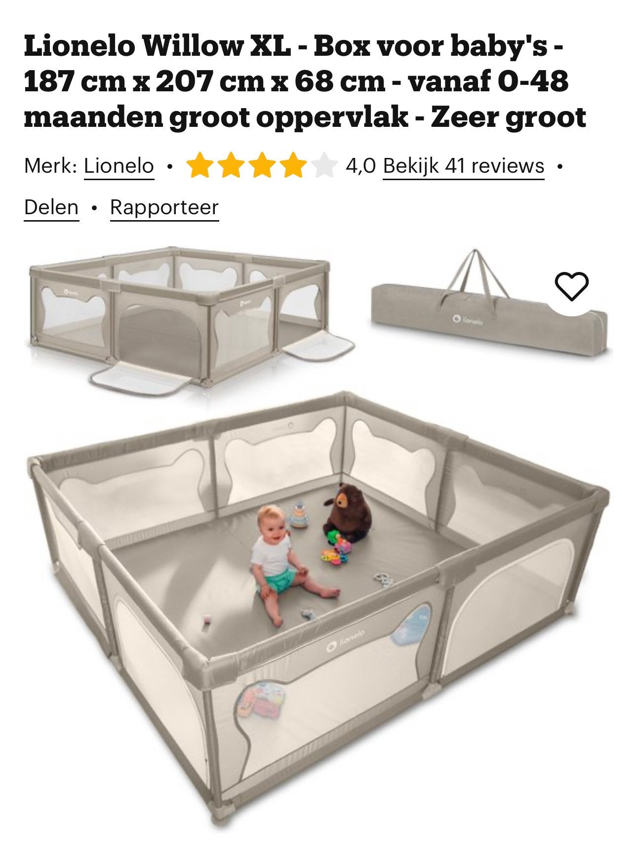 Lionelo Willow XL - Box voor baby's, Enlèvement, Neuf