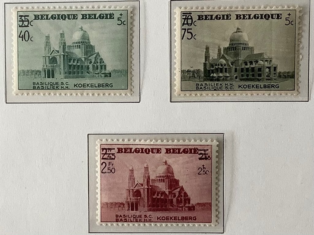 481-483 + blok 9. 1938. Basiliek Koekelberg. OBP: 44,00 euro, Verzenden, Orginele gom, Zonder stempel, Postfris