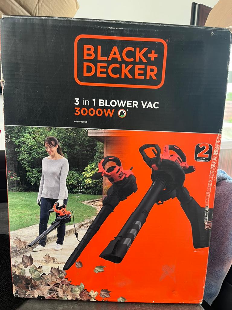 BLACK+DECKER 3-in-1 Bladblazer / Bladzuiger 3000W, Tuin en Terras, Bladblazers, Ophalen, Met opvangzak, Handgedragen, Nieuw