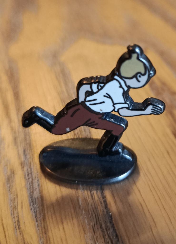 Tintin metalen hoekfiguur uit 1994 - TINTIN, Verzamelen, Beelden en Beeldjes, Ophalen of Verzenden, Zo goed als nieuw, Overige typen