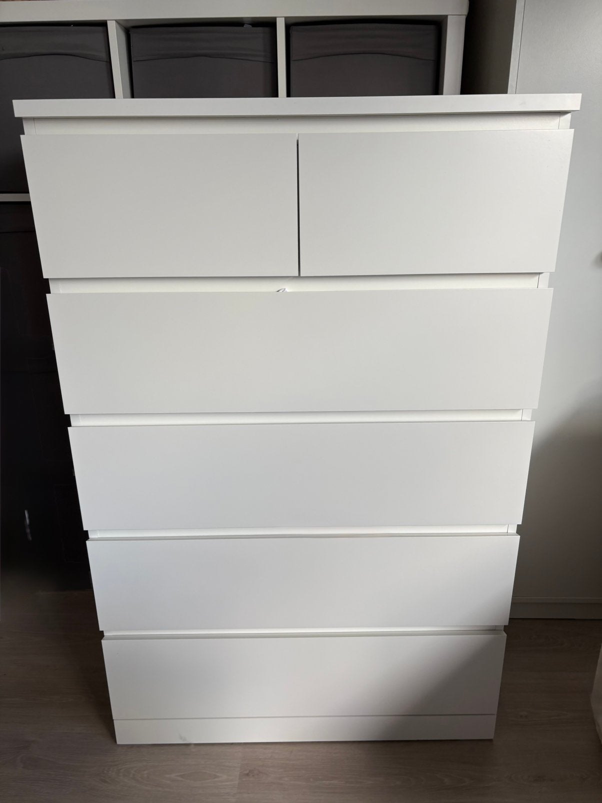 IKEA MALM ladekast met 6 lades wit, Huis en Inrichting, Kasten | Ladekasten, Ophalen, Zo goed als nieuw