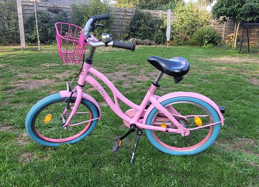 Meisjesfiets 18 inch, Fietsen en Brommers, Ophalen, Terugtraprem, Gebruikt, Alpina Meisjesfiets