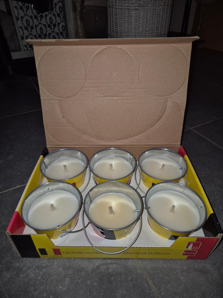 6x citronella kaarsen - 15u brandtijd per kaars, Ophalen, Nieuw, Kaars